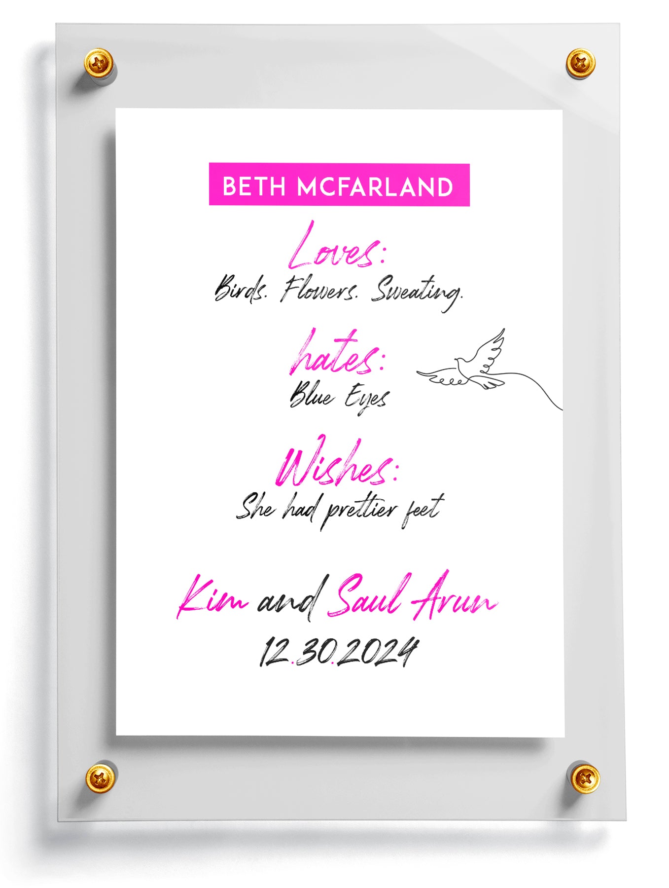 "Candyland" Wedding Trading Card