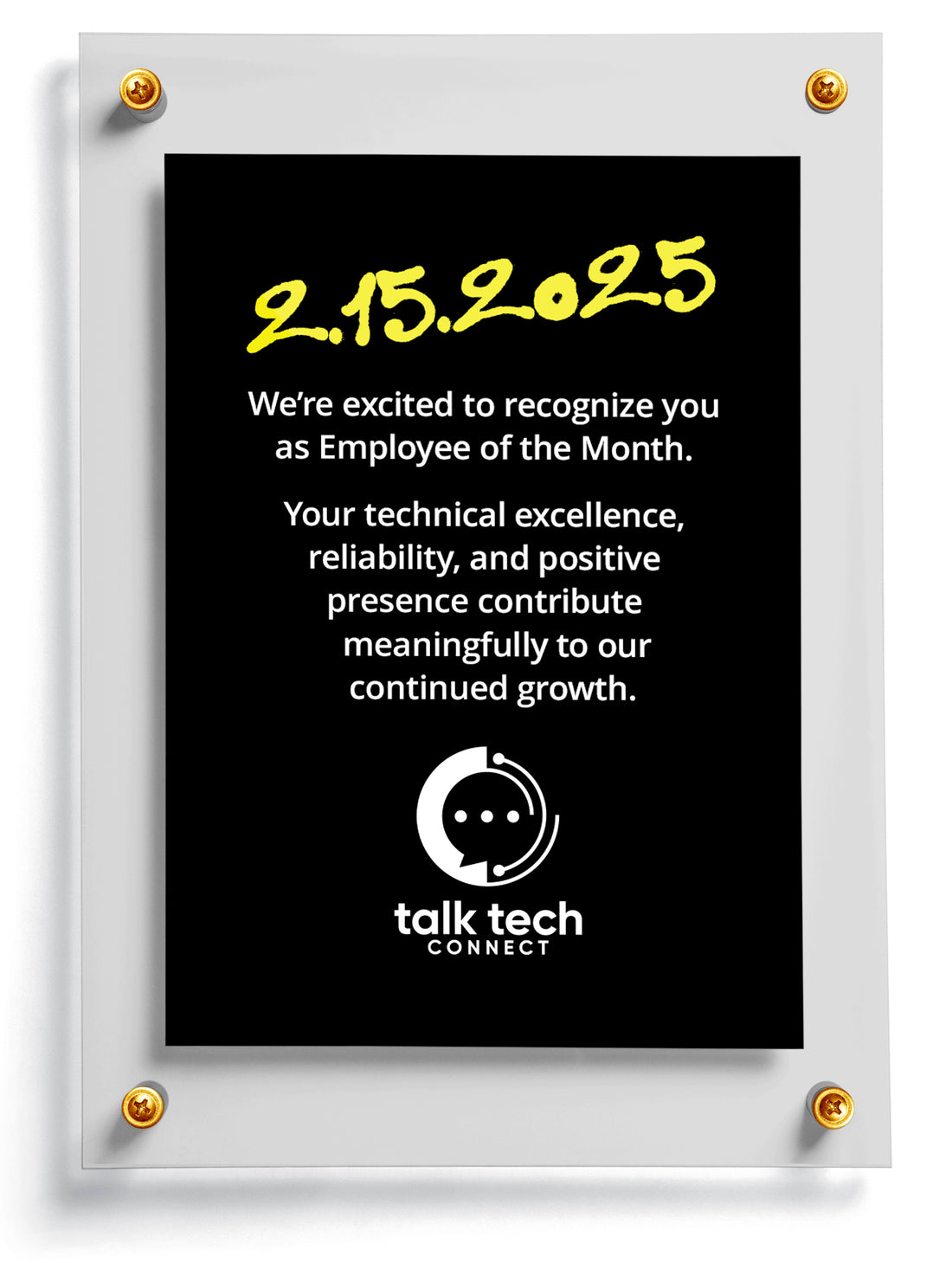 Trading card template named Grinder with a photo of a person and text 'Employee of the Month Phil Raymond 2025' on a white background.