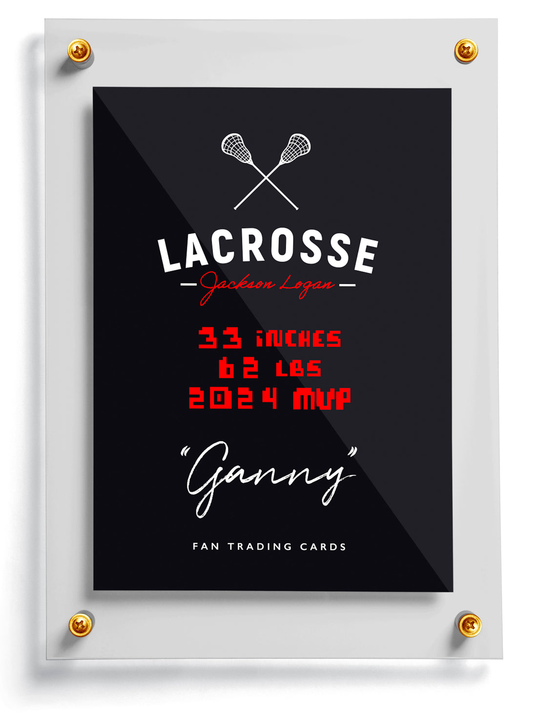 Lacrosse card template named Cheddar, front side. 