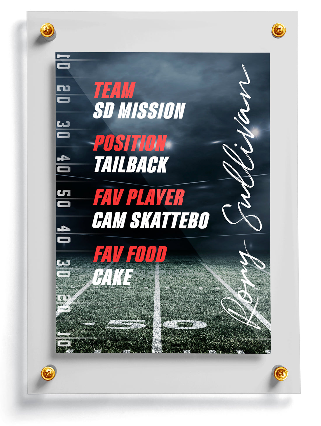 Kids football trading card template named Dash, front side