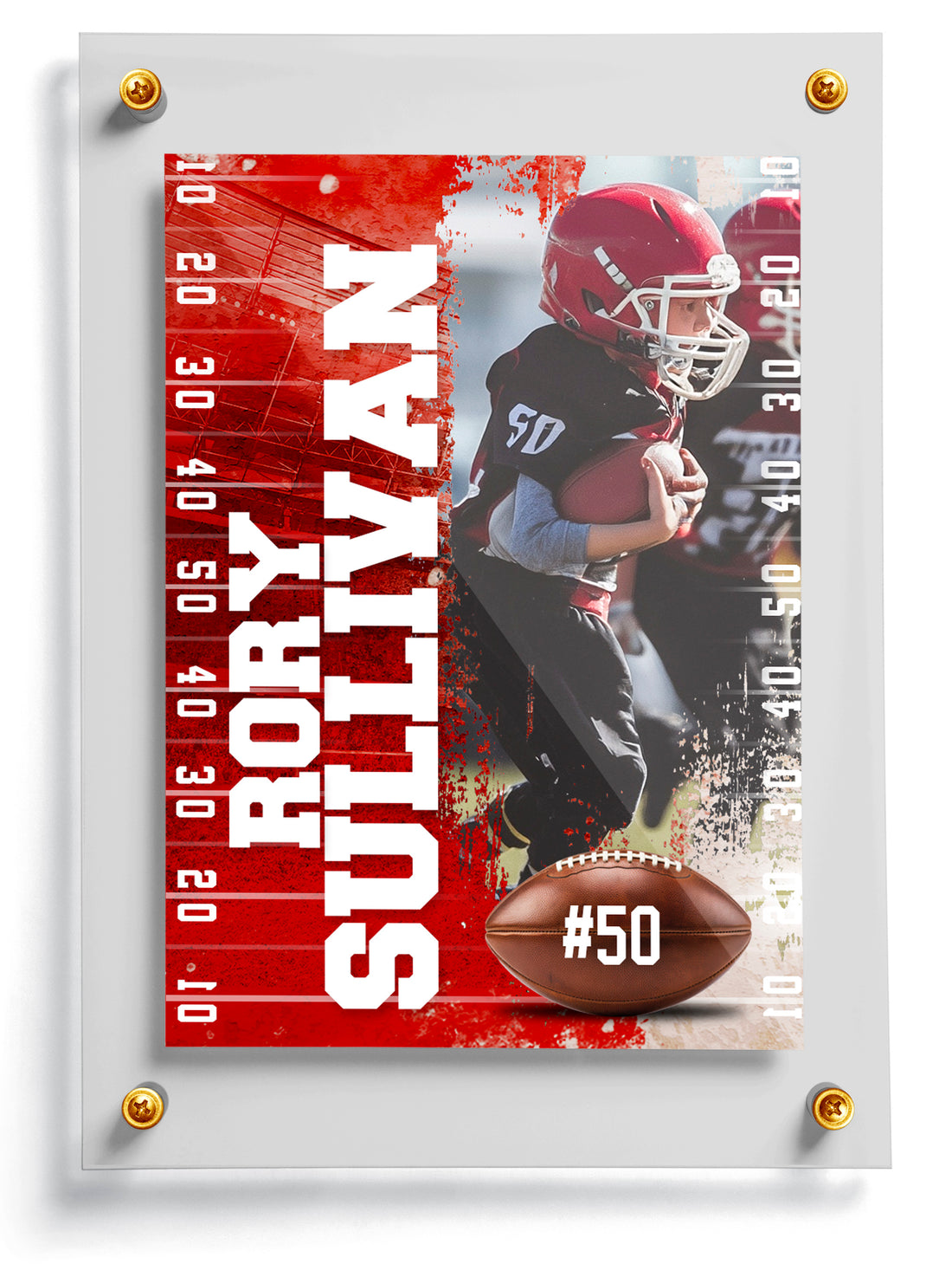 Kids football trading card template named Dash, front side