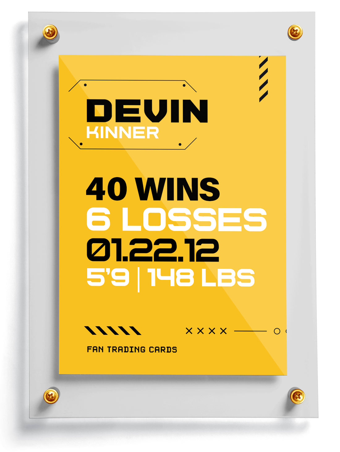 Karate trading card template named Dojo, front side. 