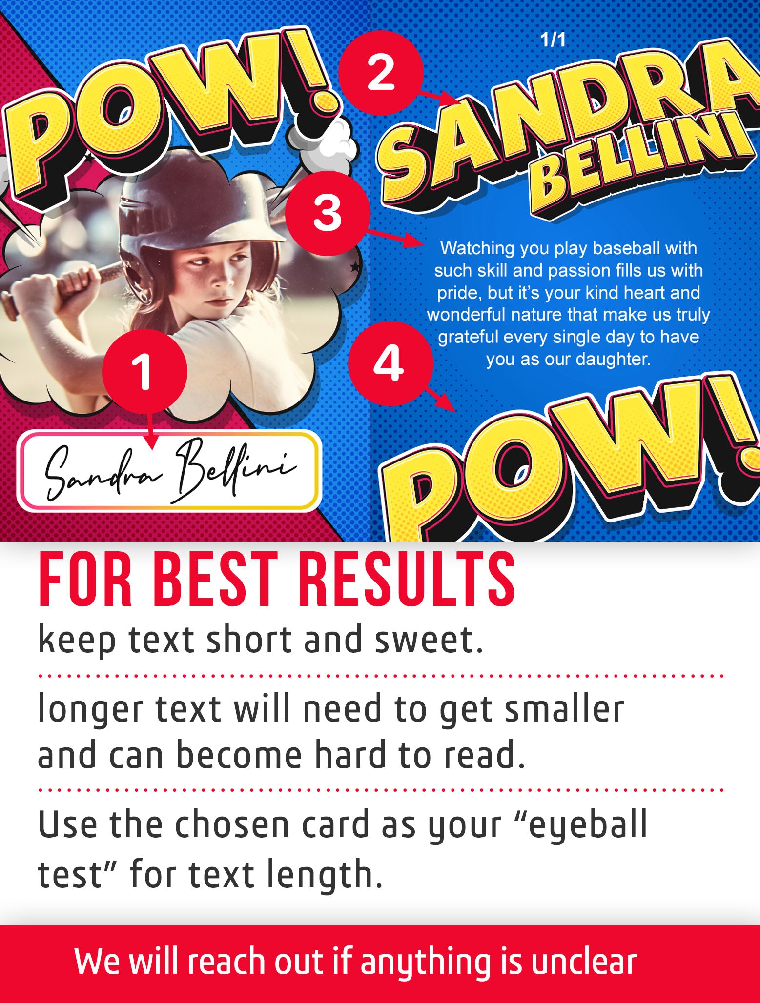 Fan trading card template named Double with player information and customization instructions. 