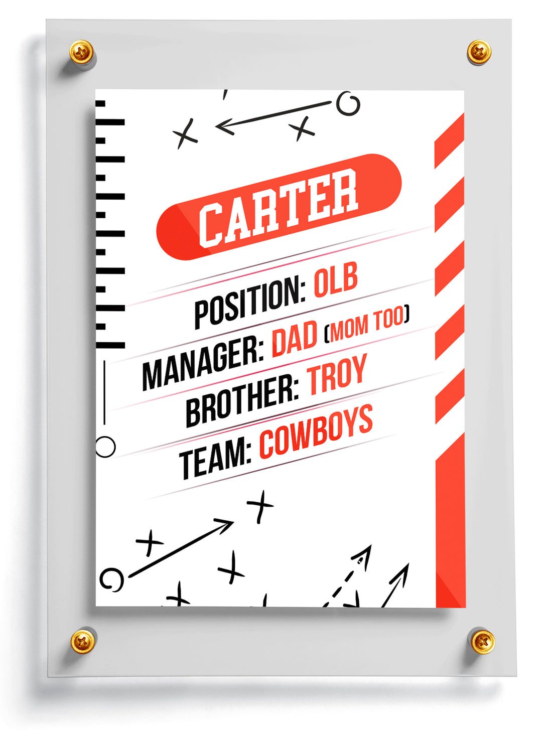 Football trading card template named Draft Pick