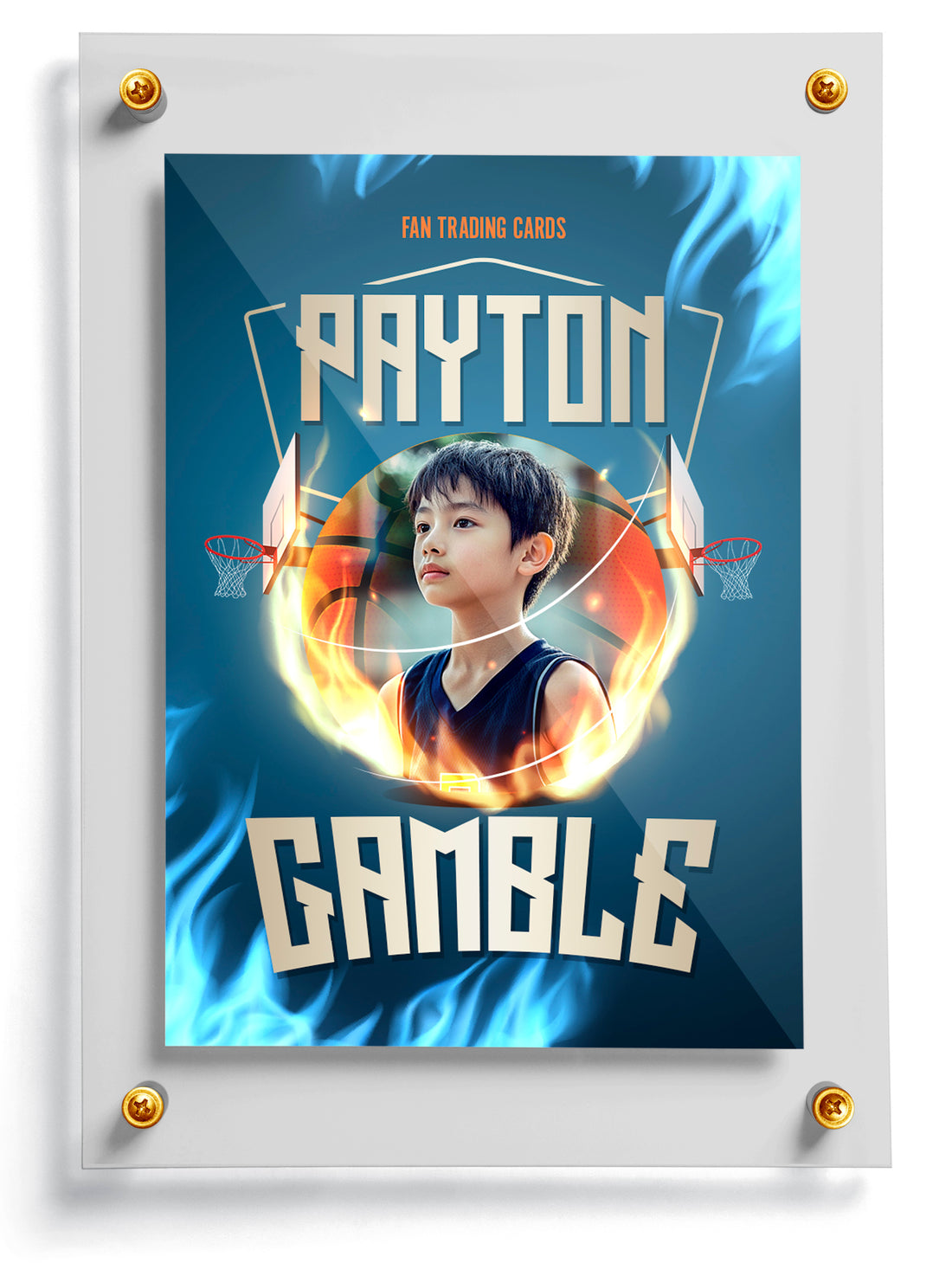 Youth basketball trading card template named Draft Pick, front side. 