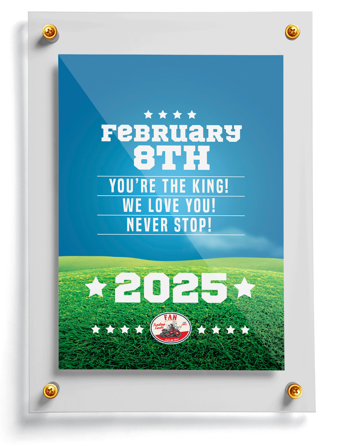 Golf trading card template named Eagle, front side. 