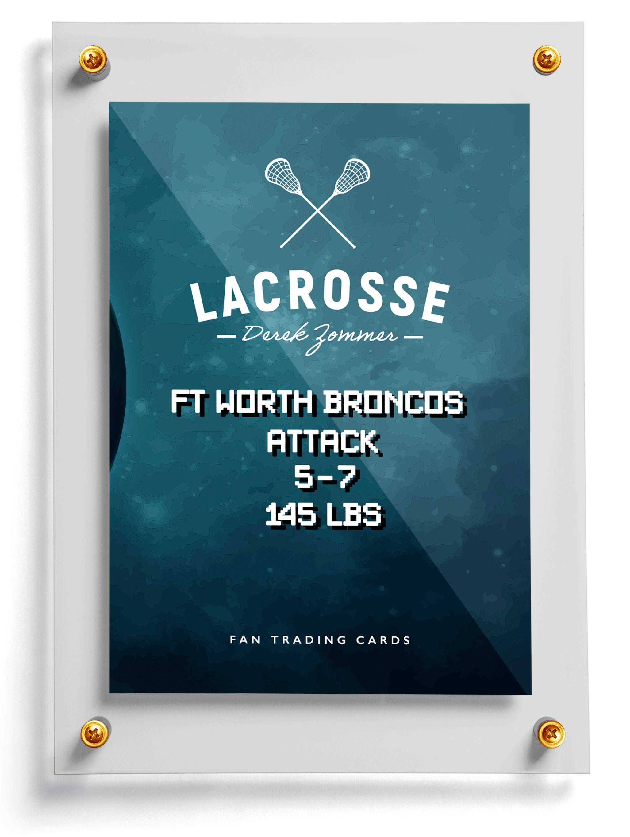 Lacrosse trading card template named Fast Break, back side. 
