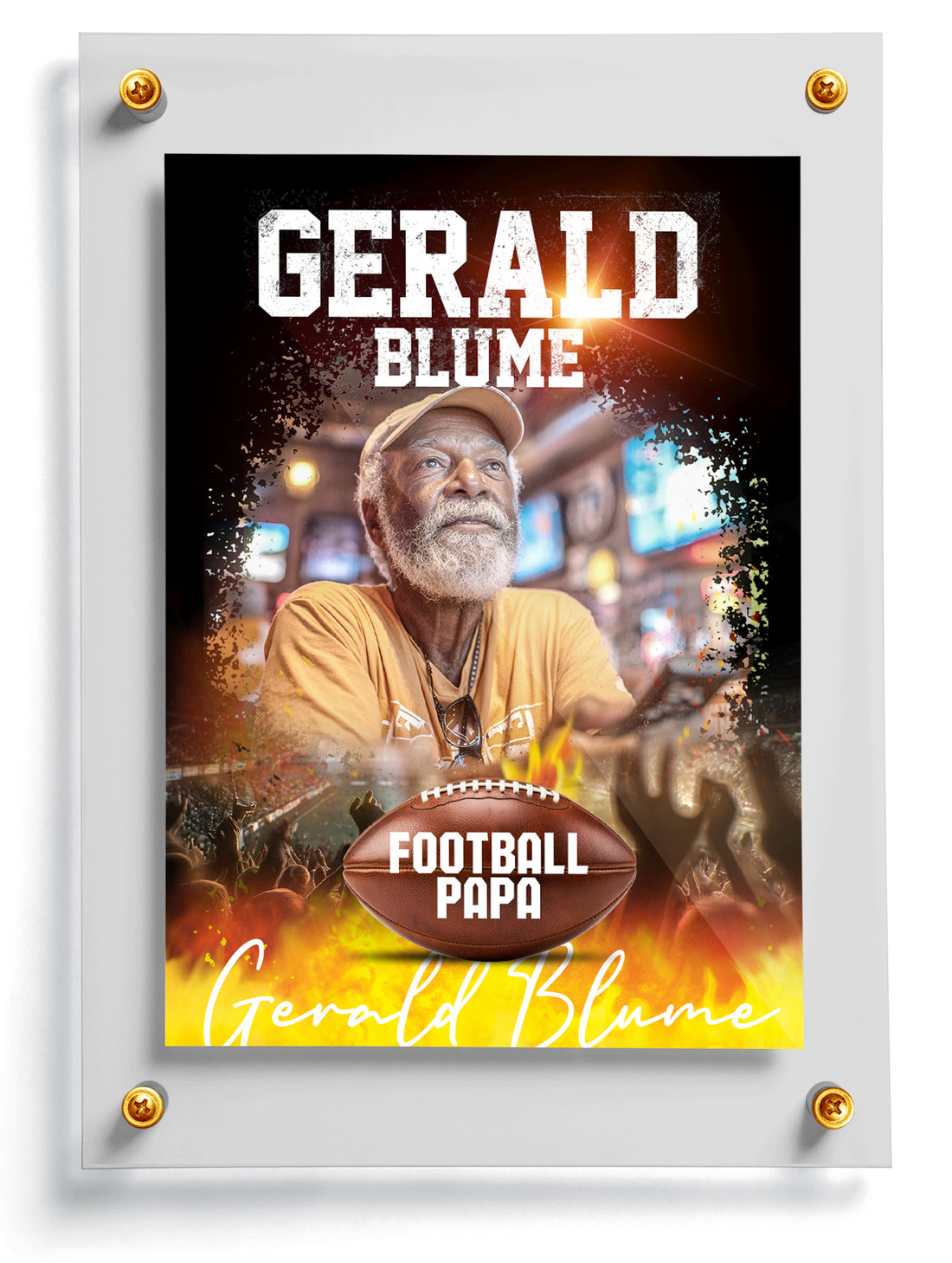 Football dad trading card template named Final, front side.