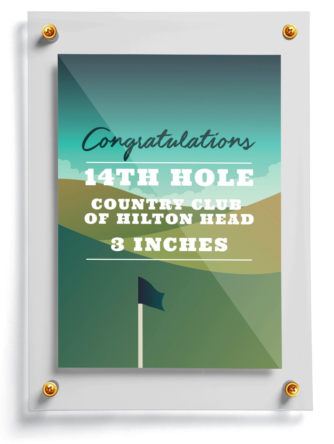 Golf trading card template named Finally, front side. 