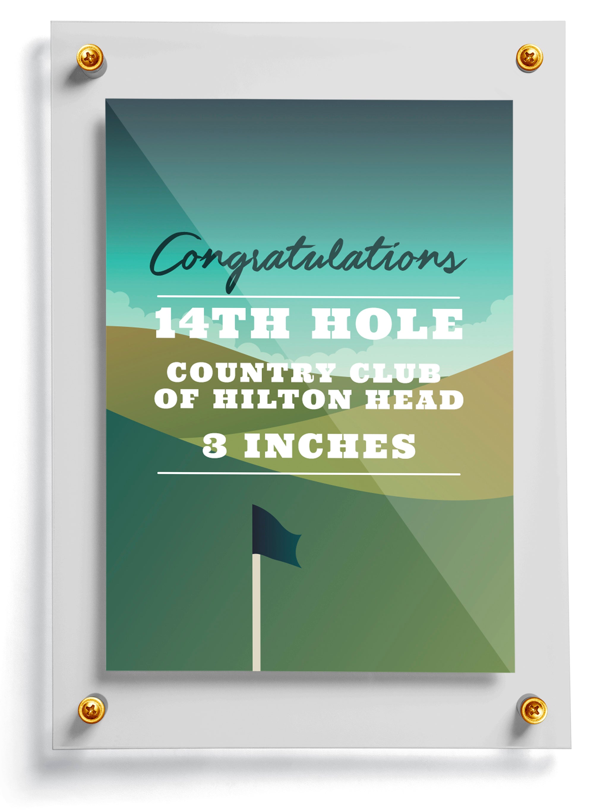 Golf trading card template named Finally, back side. 