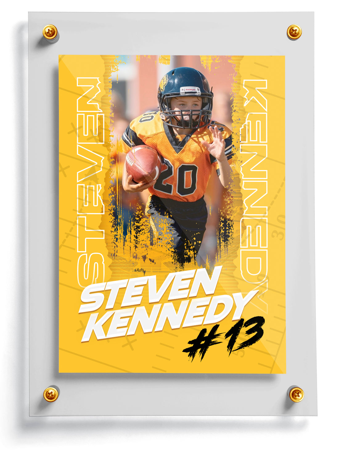 Football rookie trading card template named First Down.