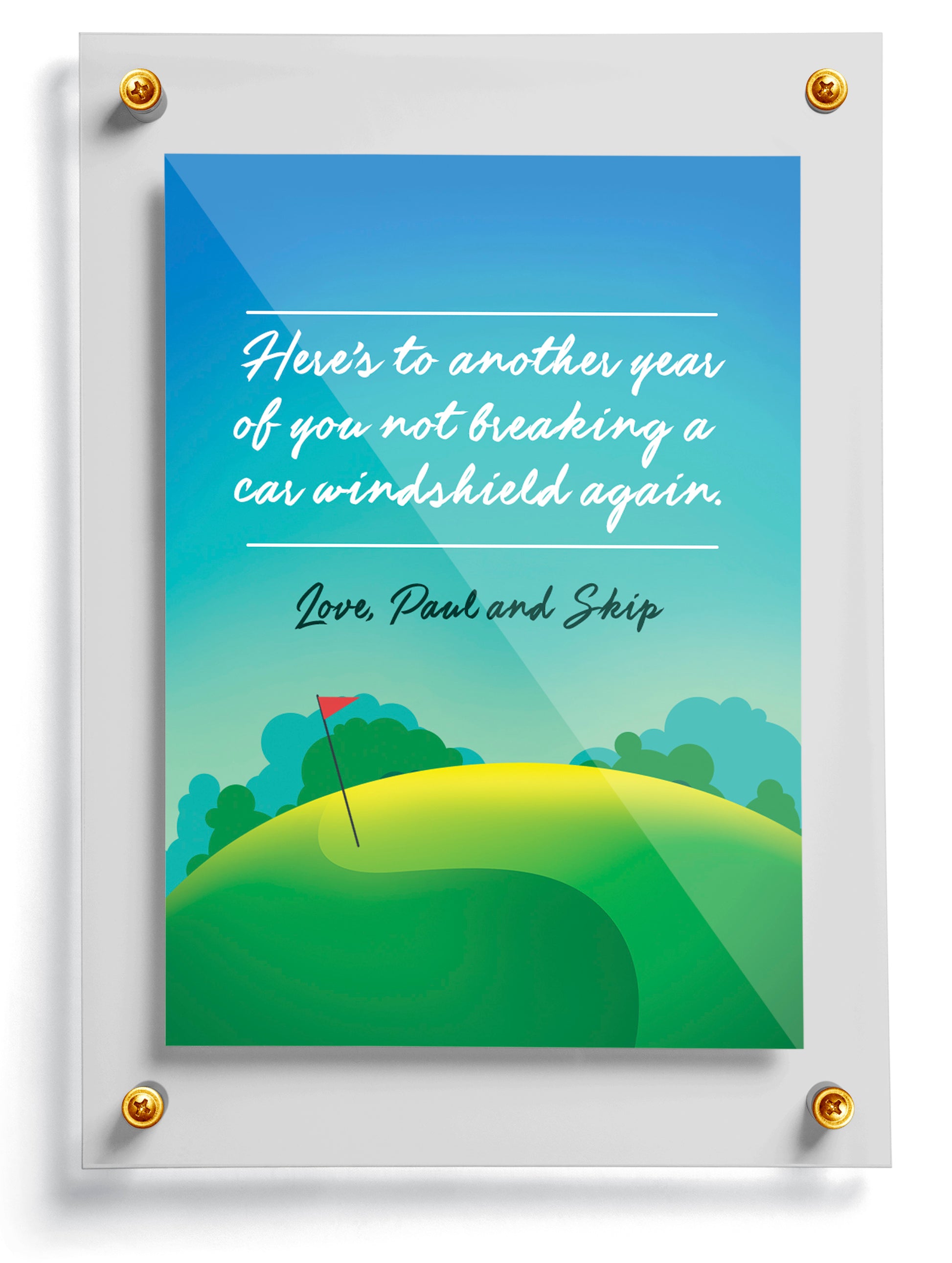 Golf trading card template named Foot Wedge, back side. 