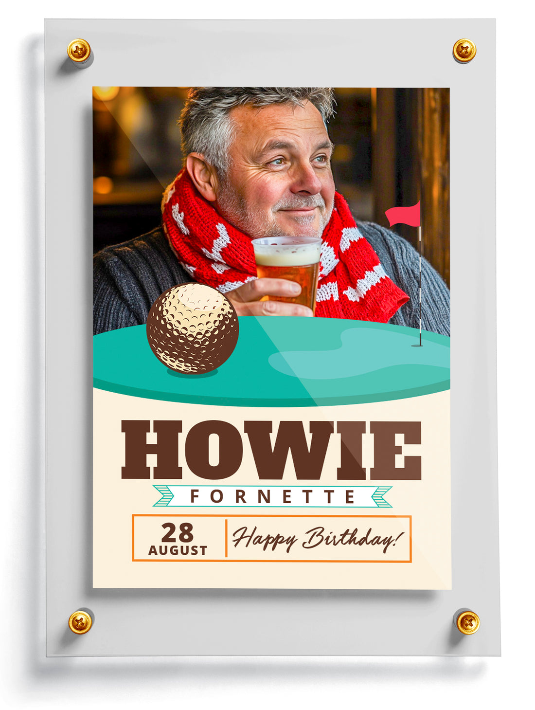 Golf trading card template named Foot Wedge, front side. 