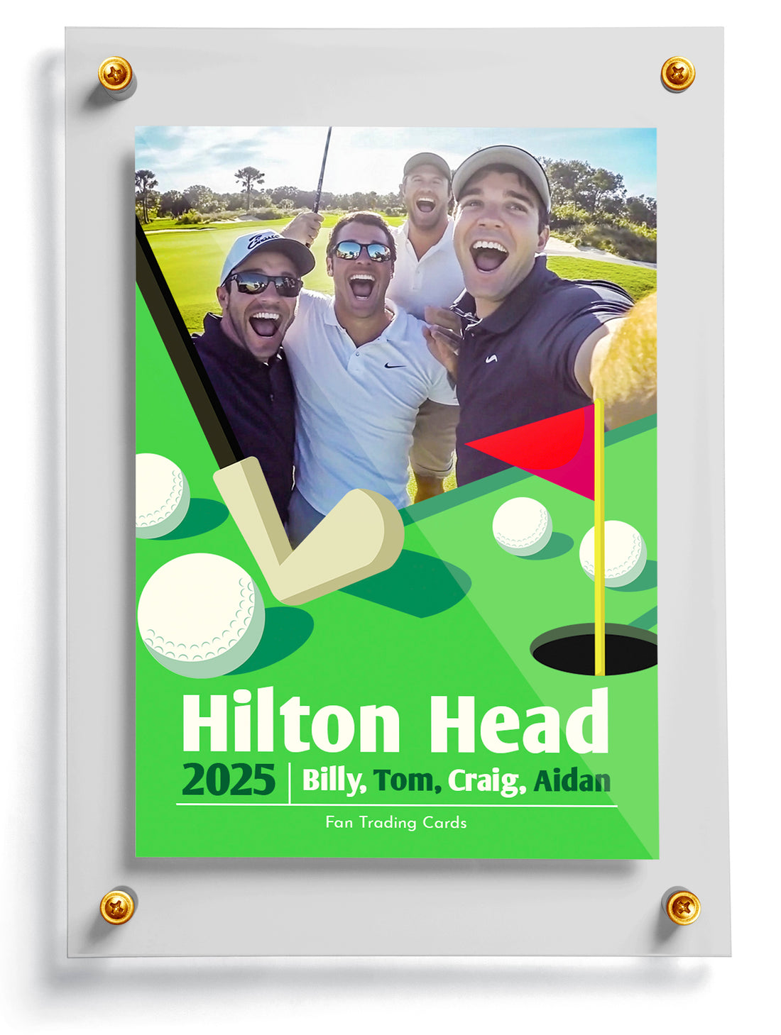 Golf card template named Four, front side. 