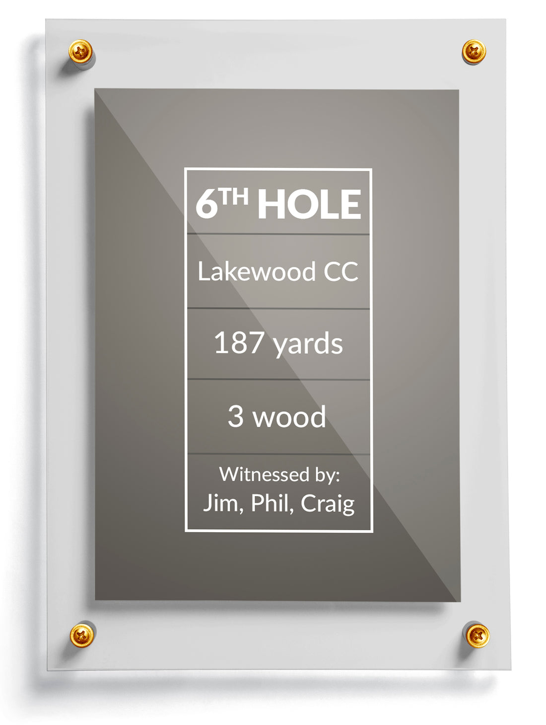 Golf trading card template named Fringe, front side. 