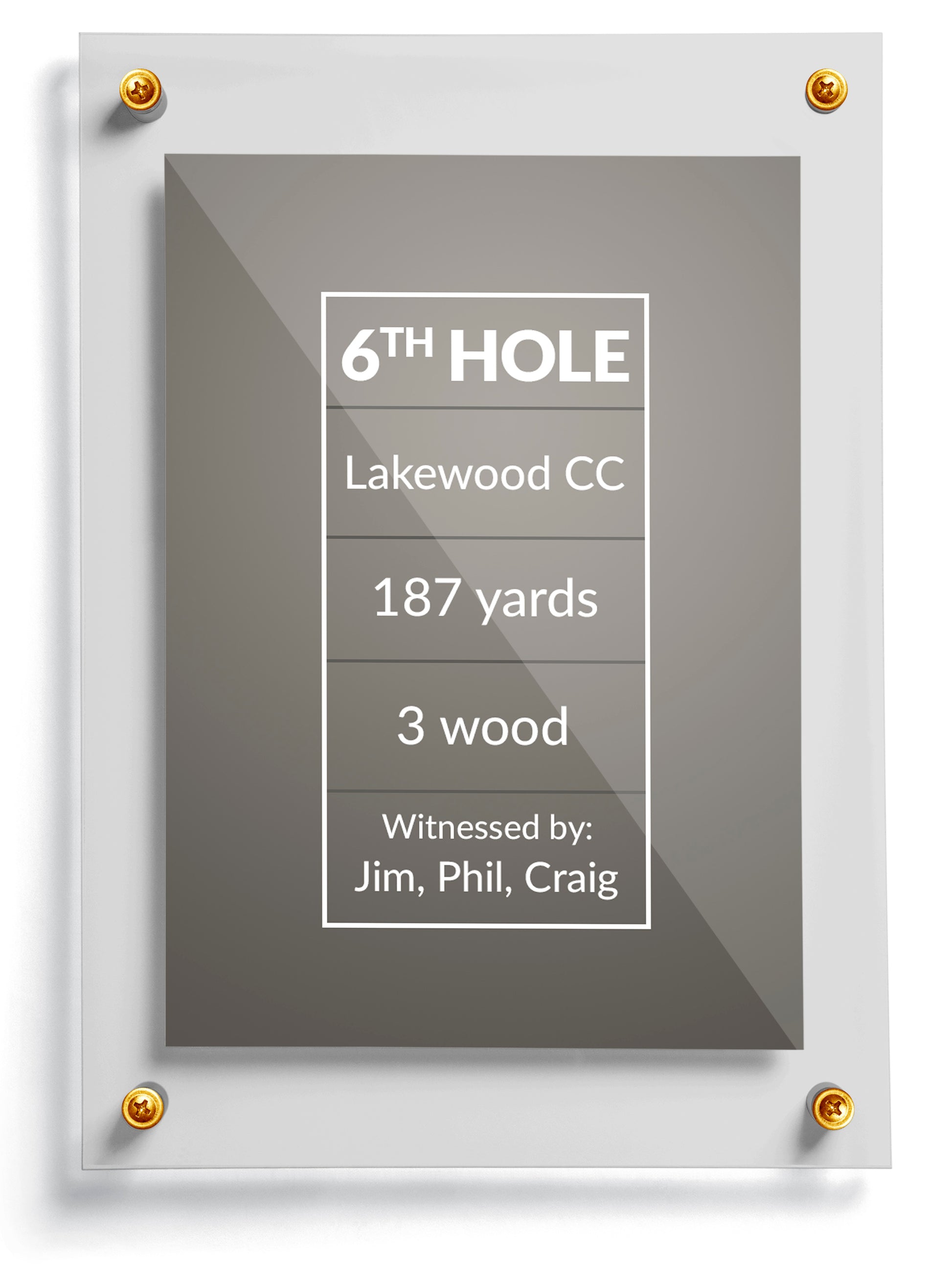 Golf trading card template named Fringe, back side. 