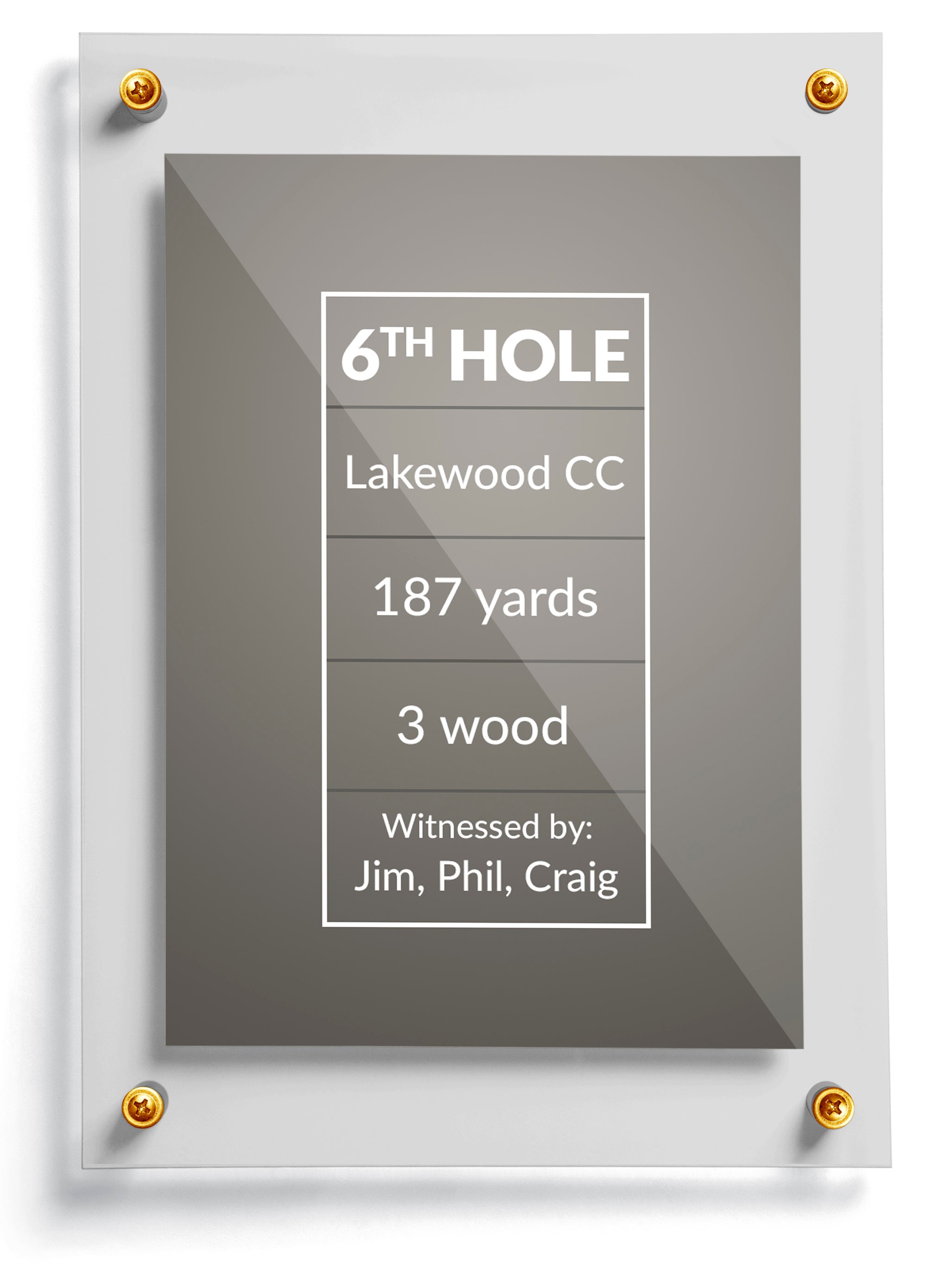 Golf trading card template named Fringe, back side. 