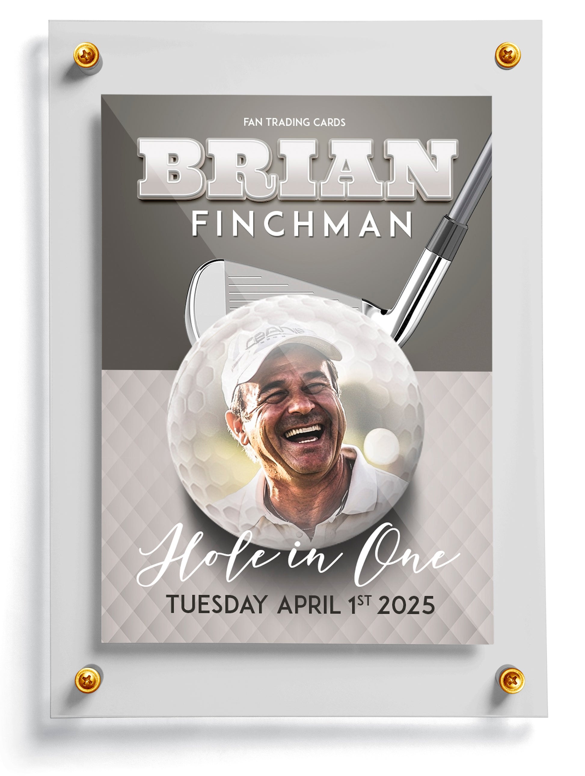 Golf trading card template named Fringe, front side. 