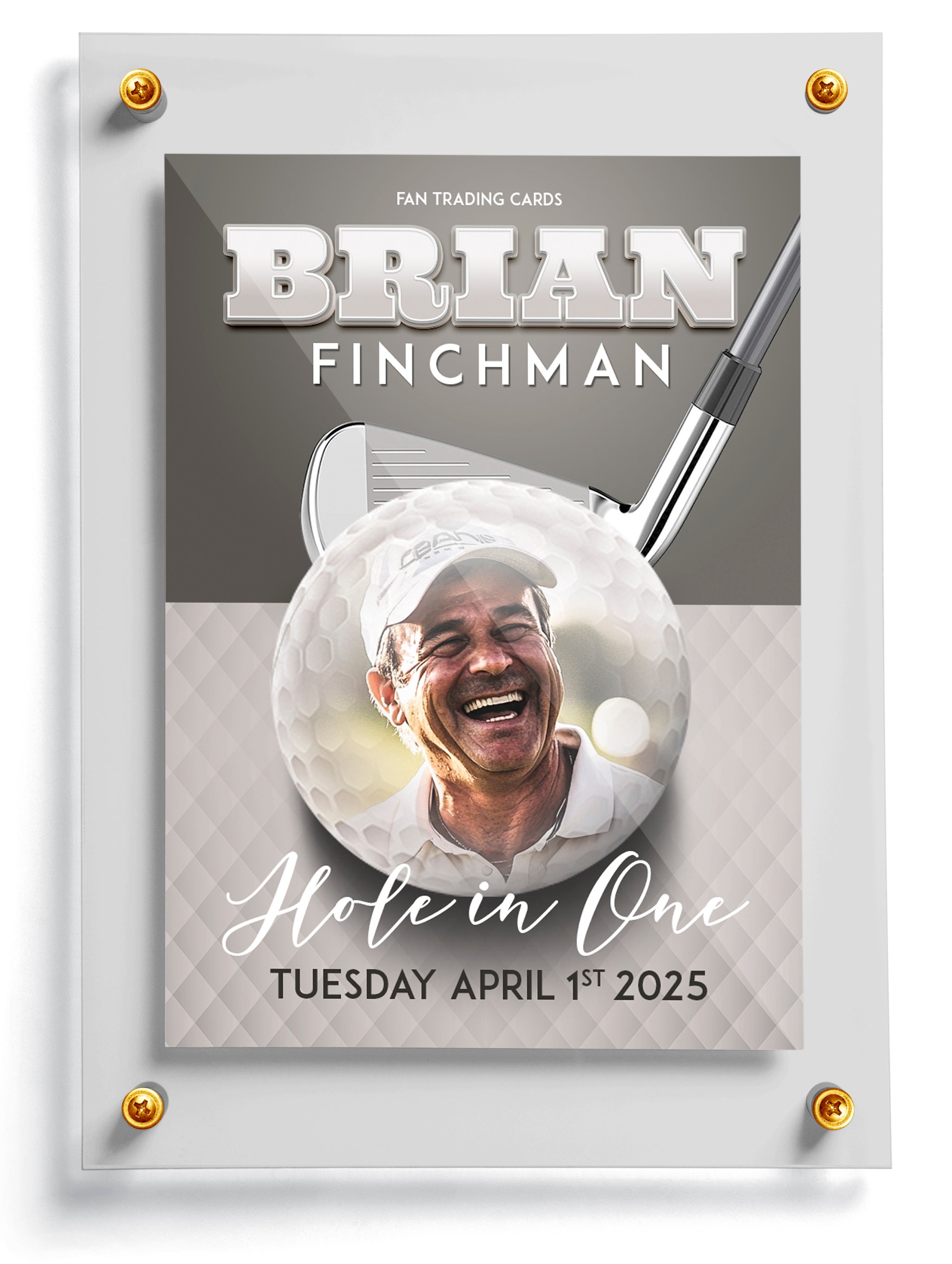 Golf trading card template named Fringe, front side. 