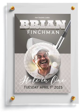 Golf trading card template named Fringe, front side. 