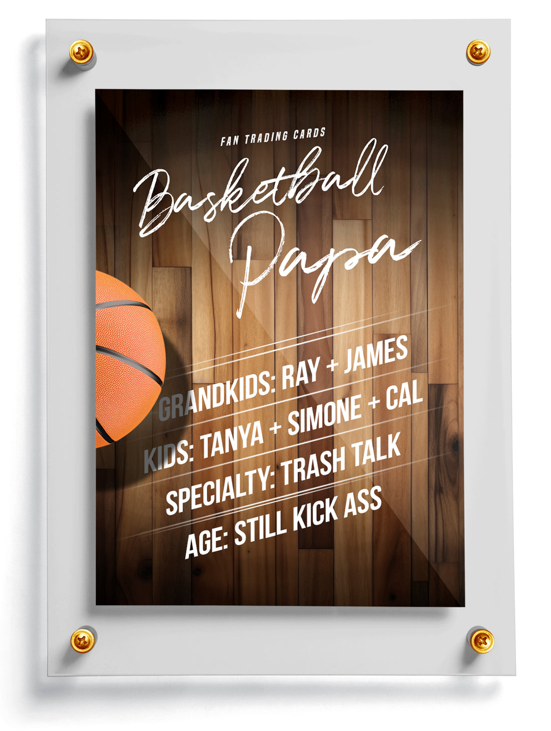 Basketball trading card template named Hook, front side. 