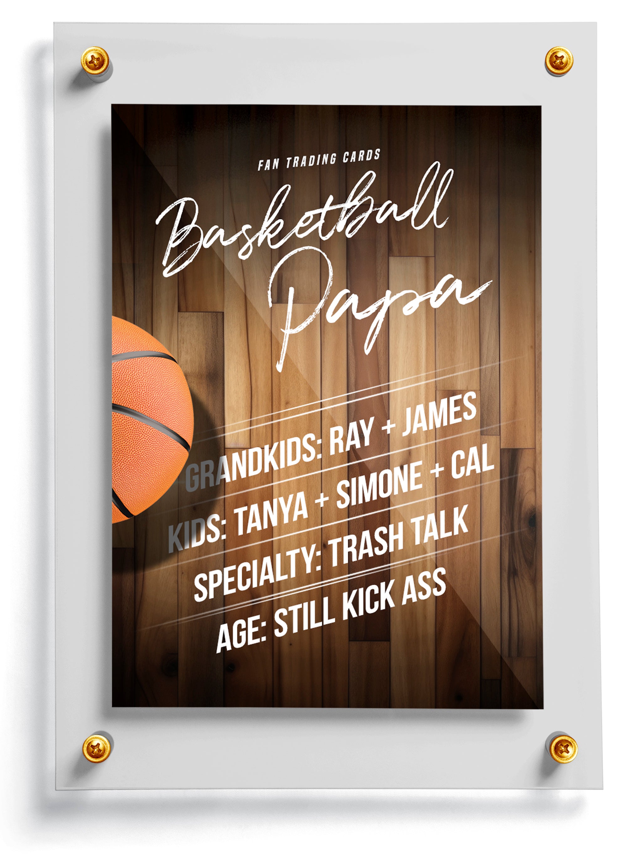 Basketball trading card template named Hook, back side. 