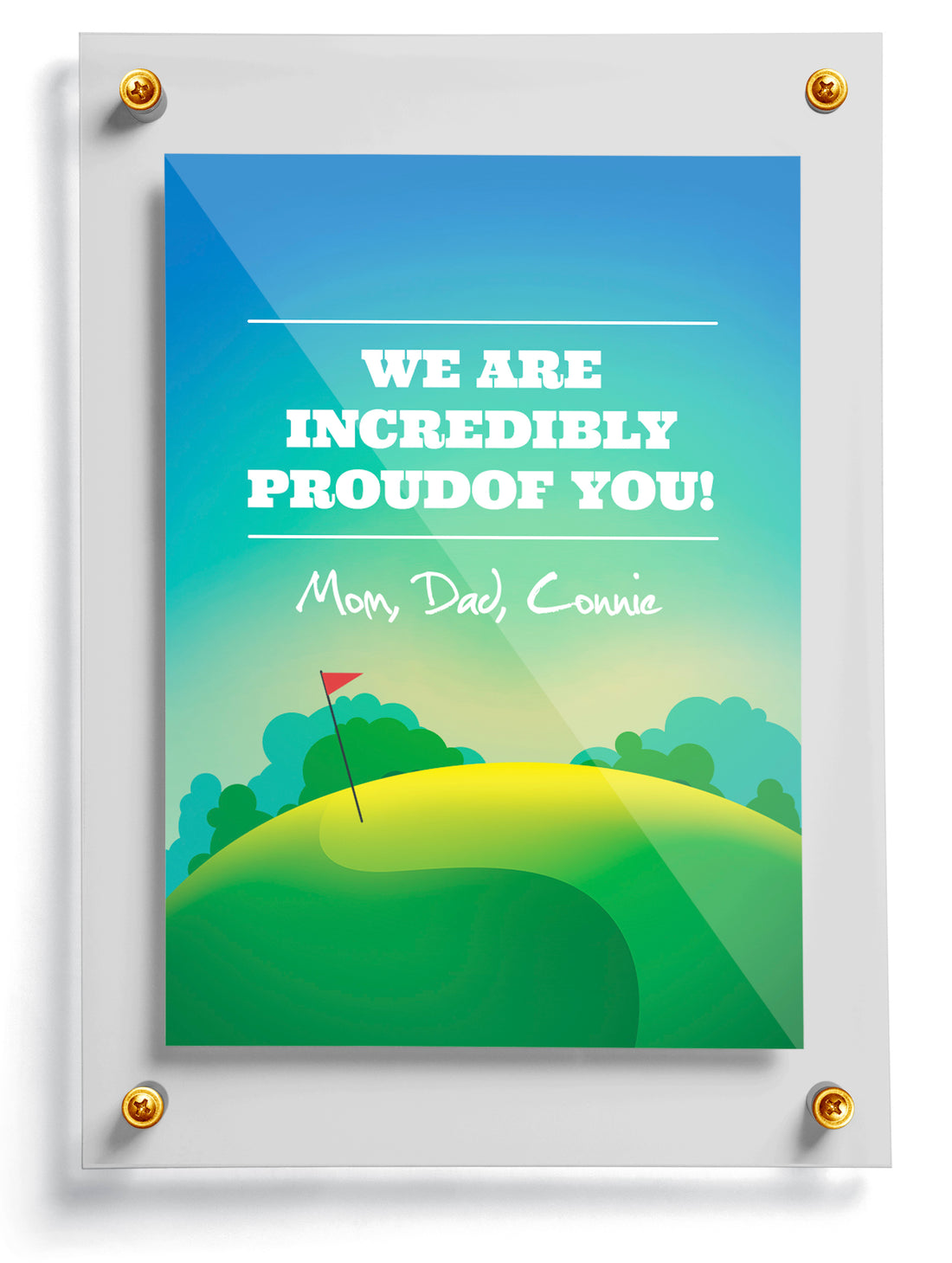 Golf trading card template named Hustler, front side. 