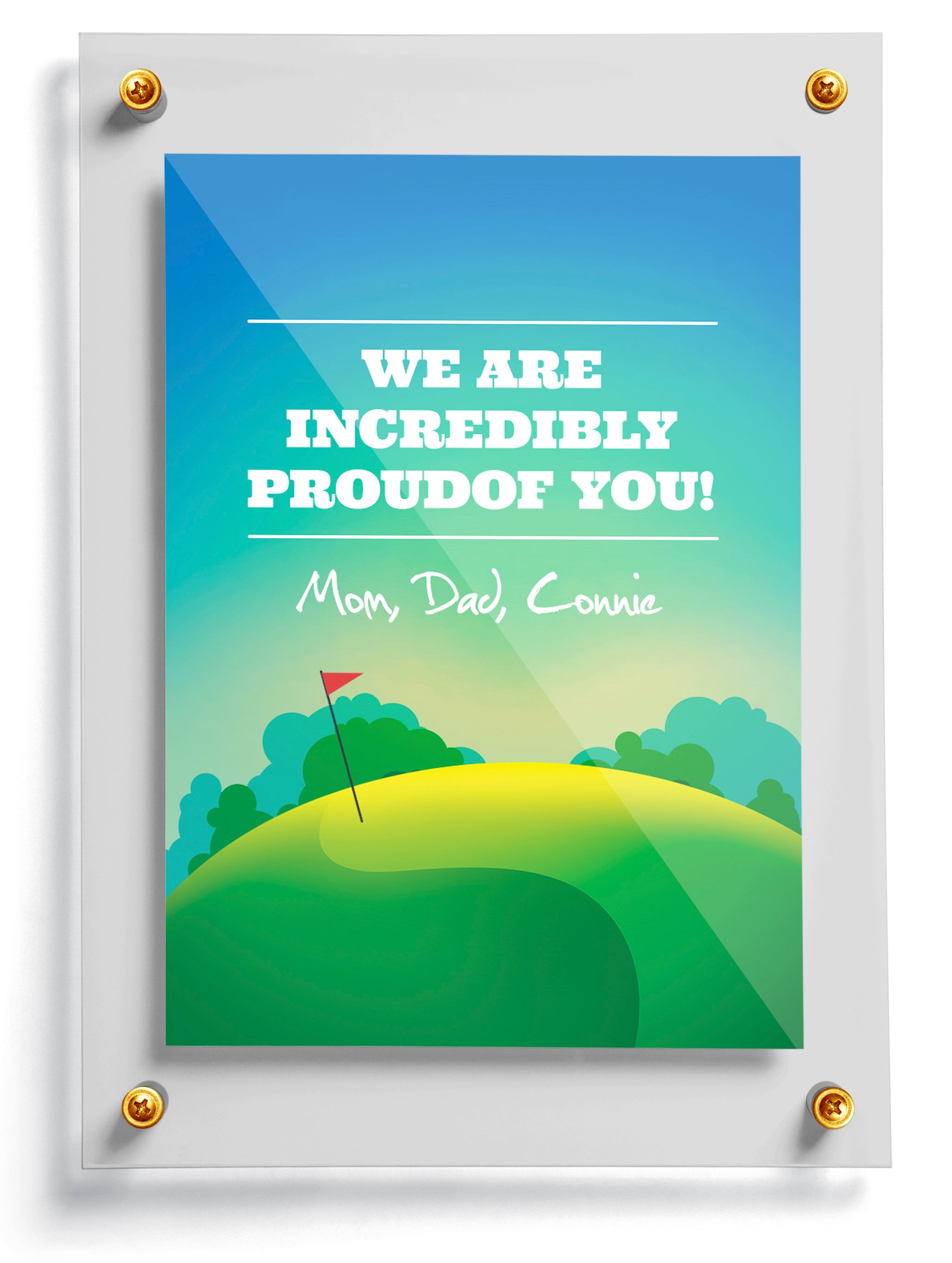 Golf trading card template named Hustler, back side. 