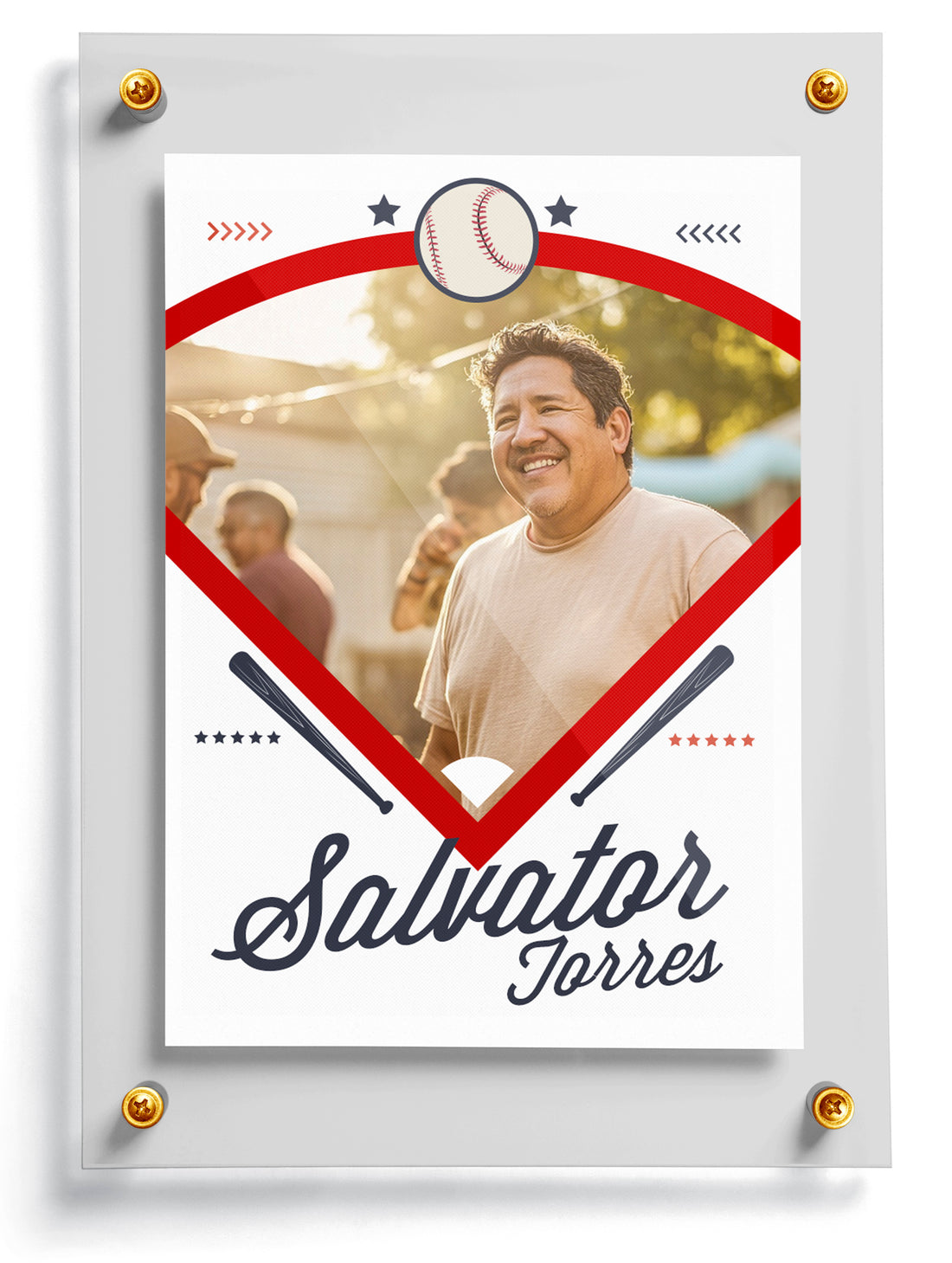 Baseball-themed trading card template named Infield with text.