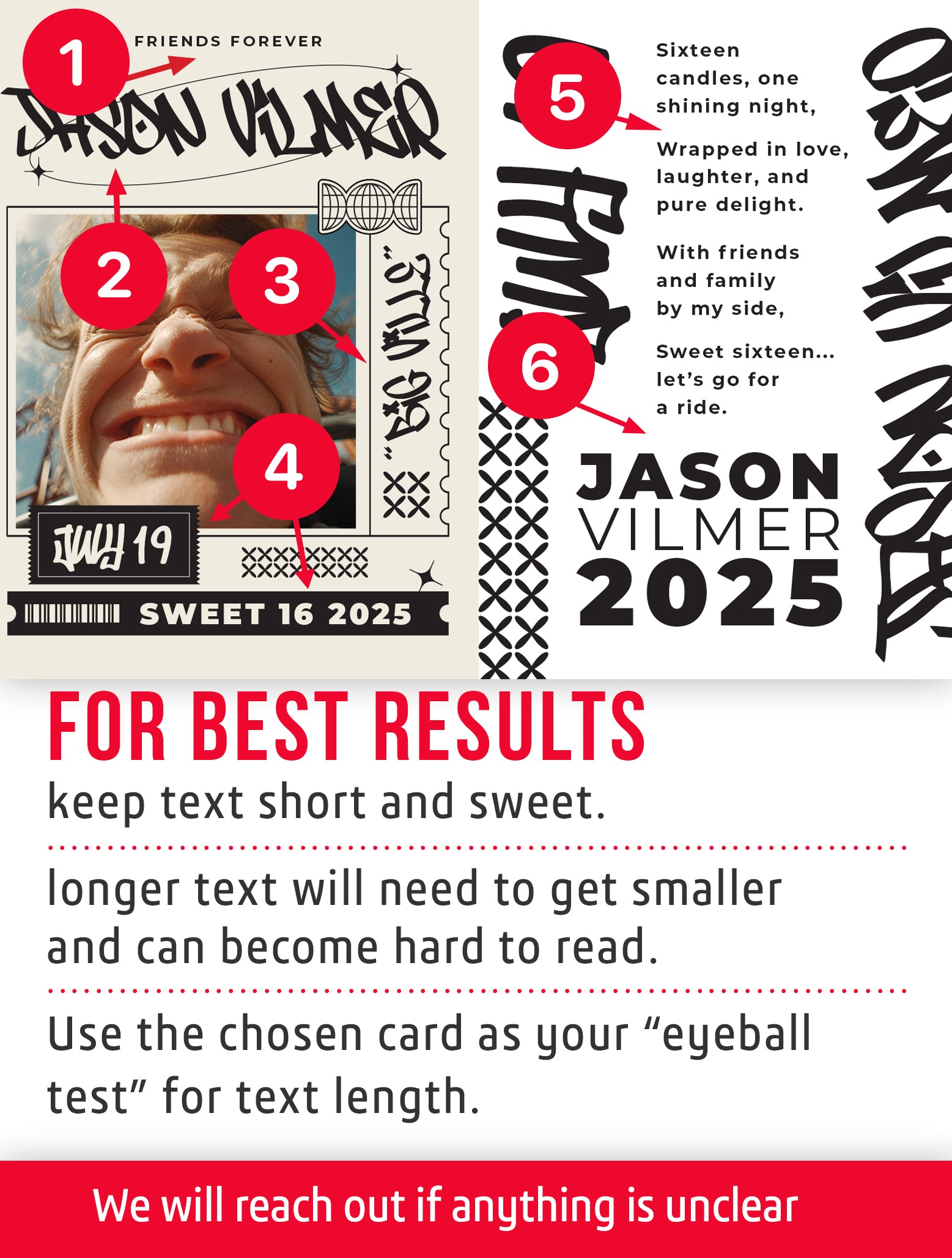 Sweet 16 birthday card template named ollie