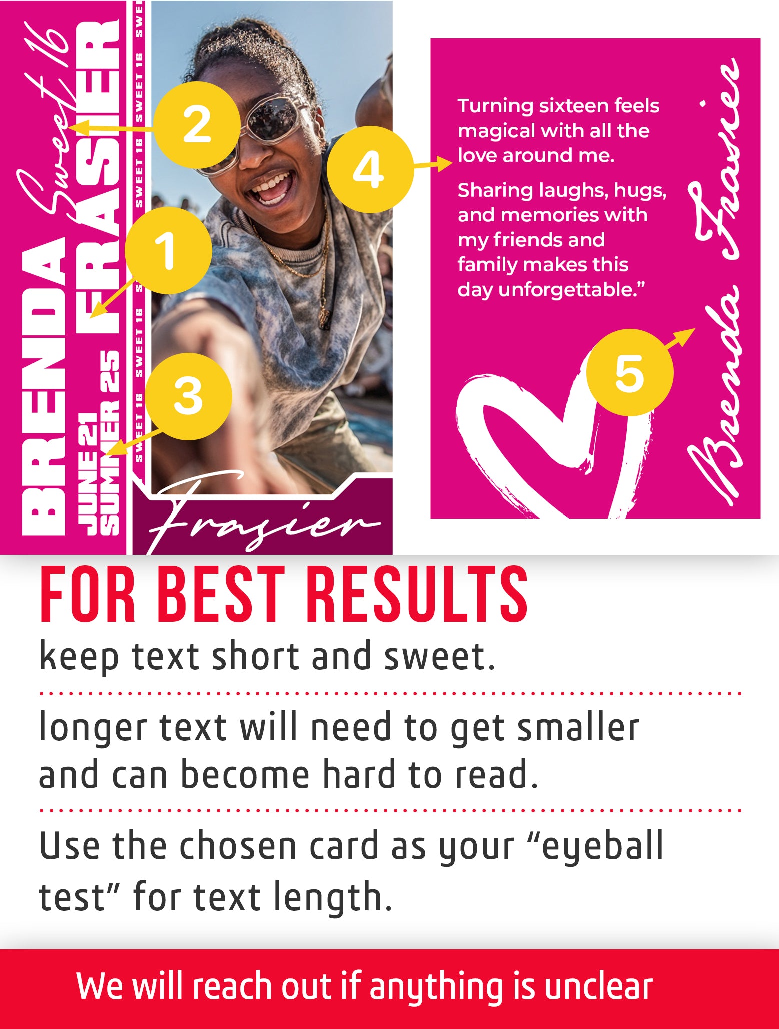 Event trading card named Pinky for Brenda Frazier with text and a person in sunglasses on a pink background.
