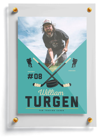 Hockey trading card template named Right Wing Hang, front side. 