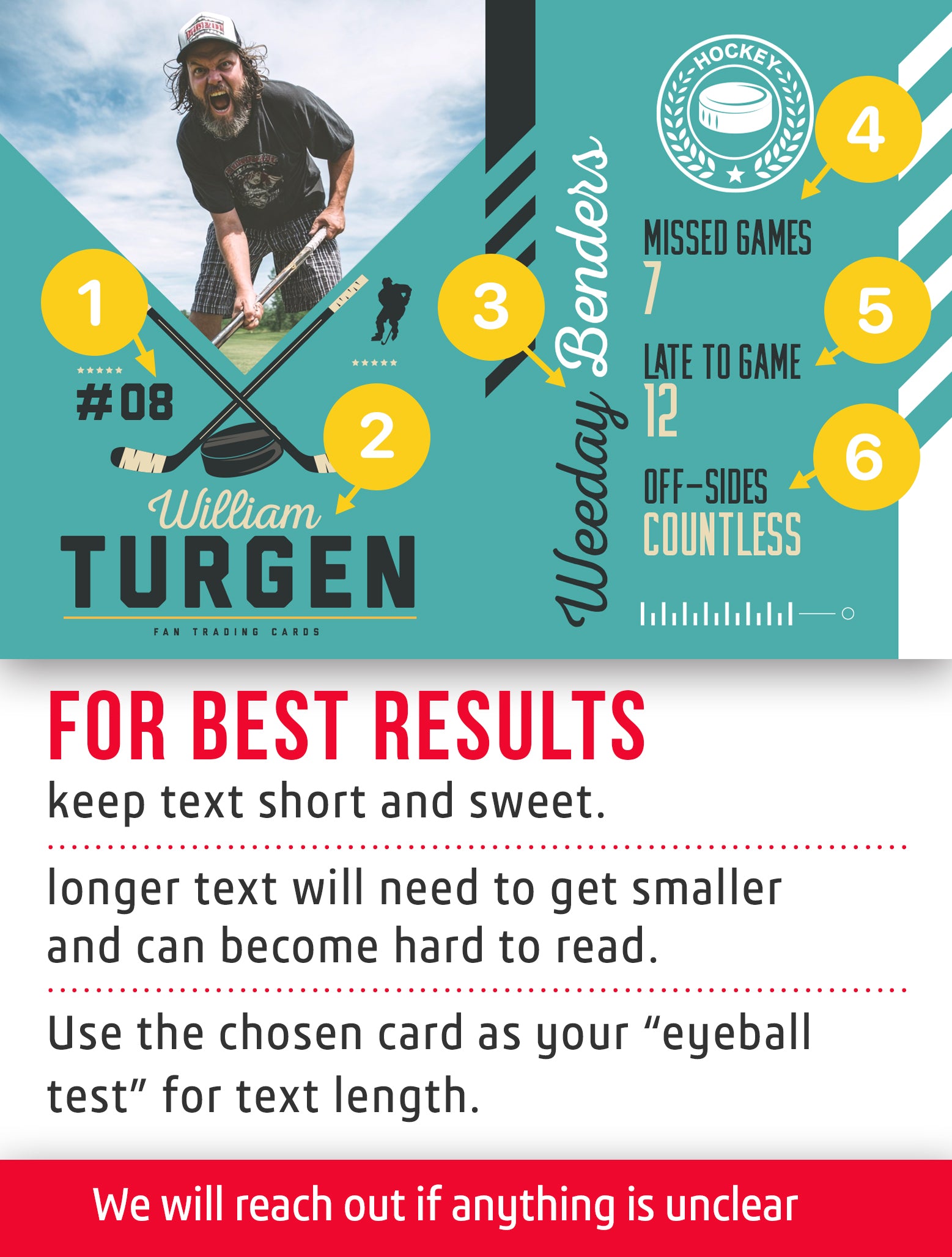 Hockey trading card template named Right Wing Hang with customization instructions. 