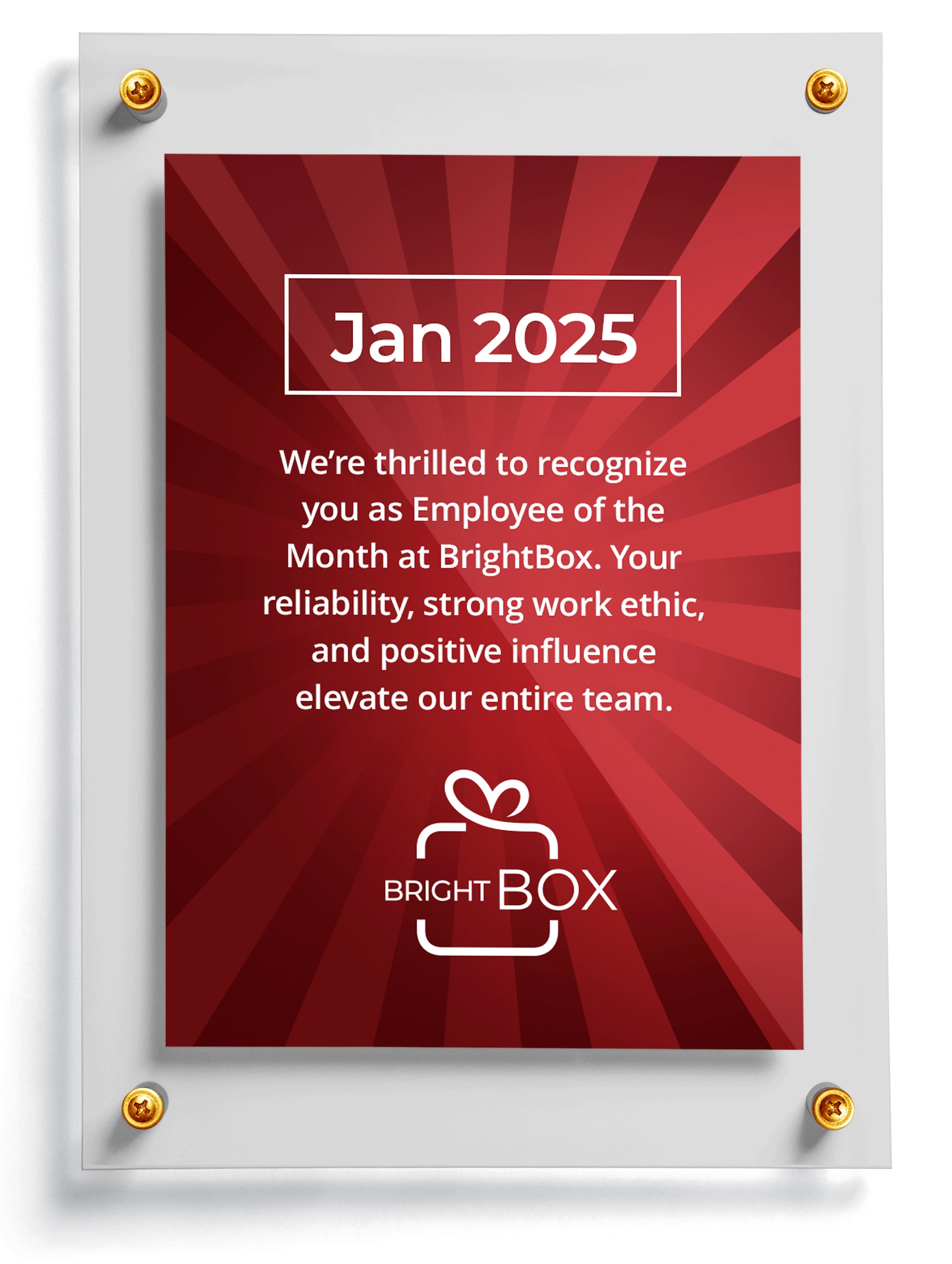 Employee of the Month trading card template named Show.