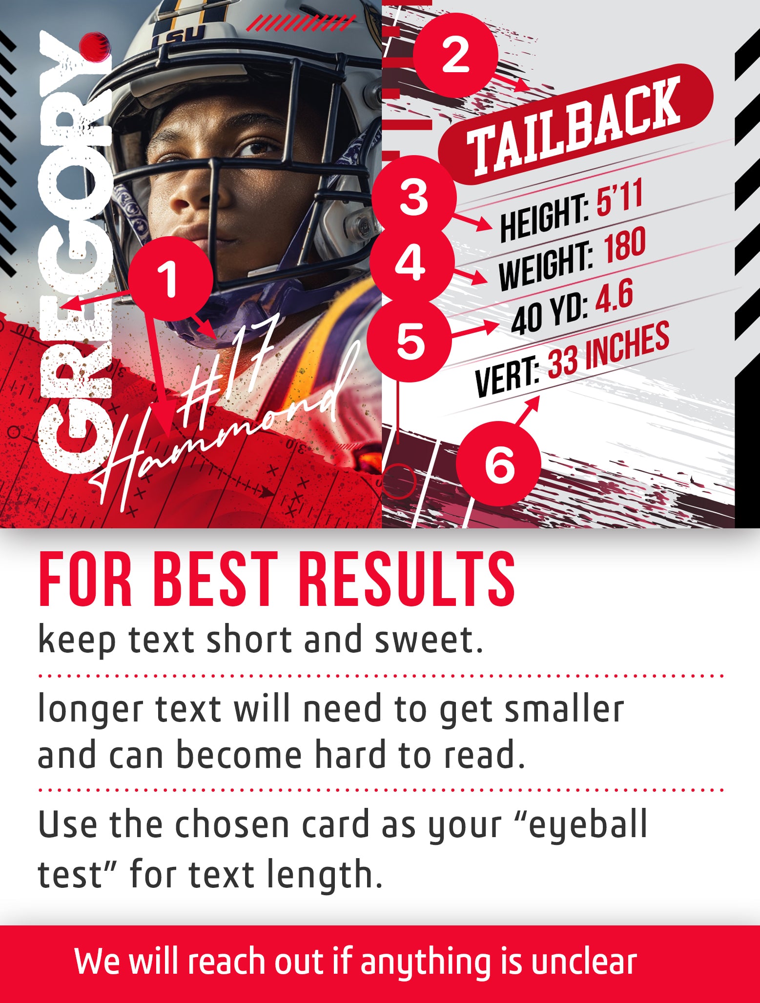 Football trading card template named showtime with customization instructions. 