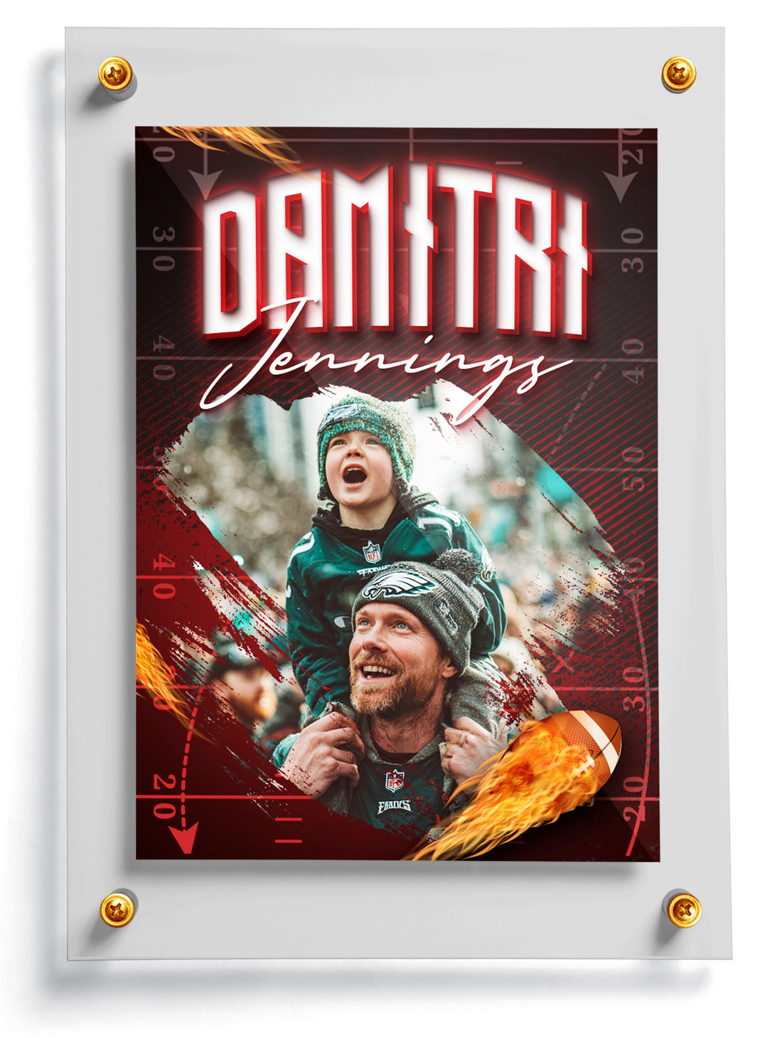 Football dad trading card template named Stadium.