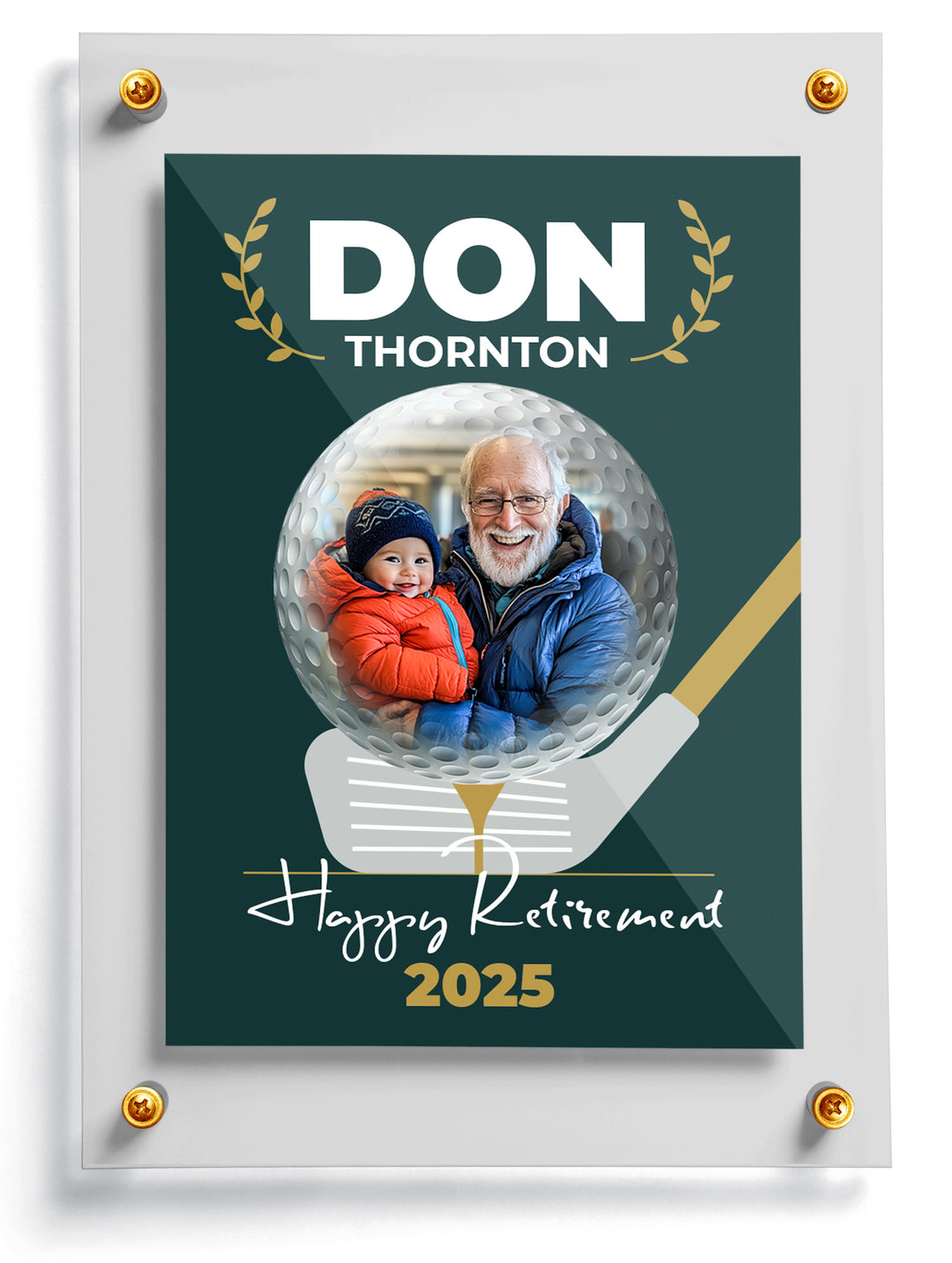 Golf trading card template named Tee, front side. 