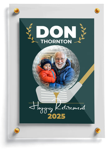 Golf trading card template named Tee, front side. 