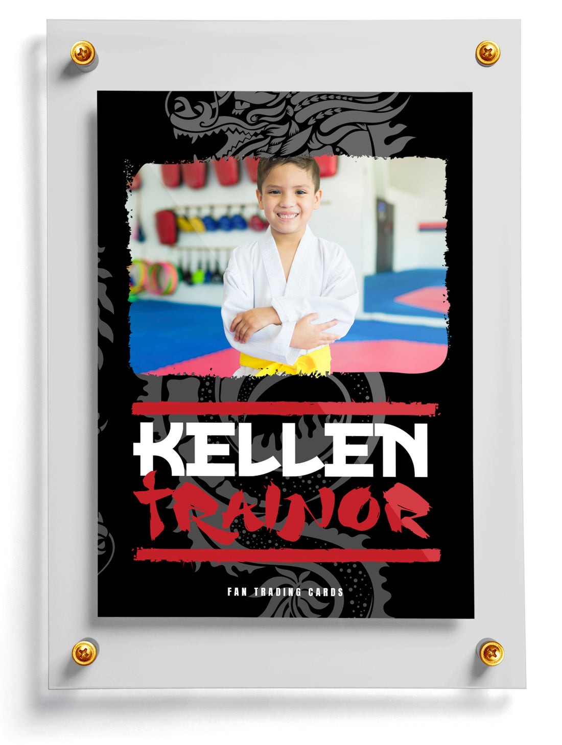 karate trading card template named Uchi, front side. 