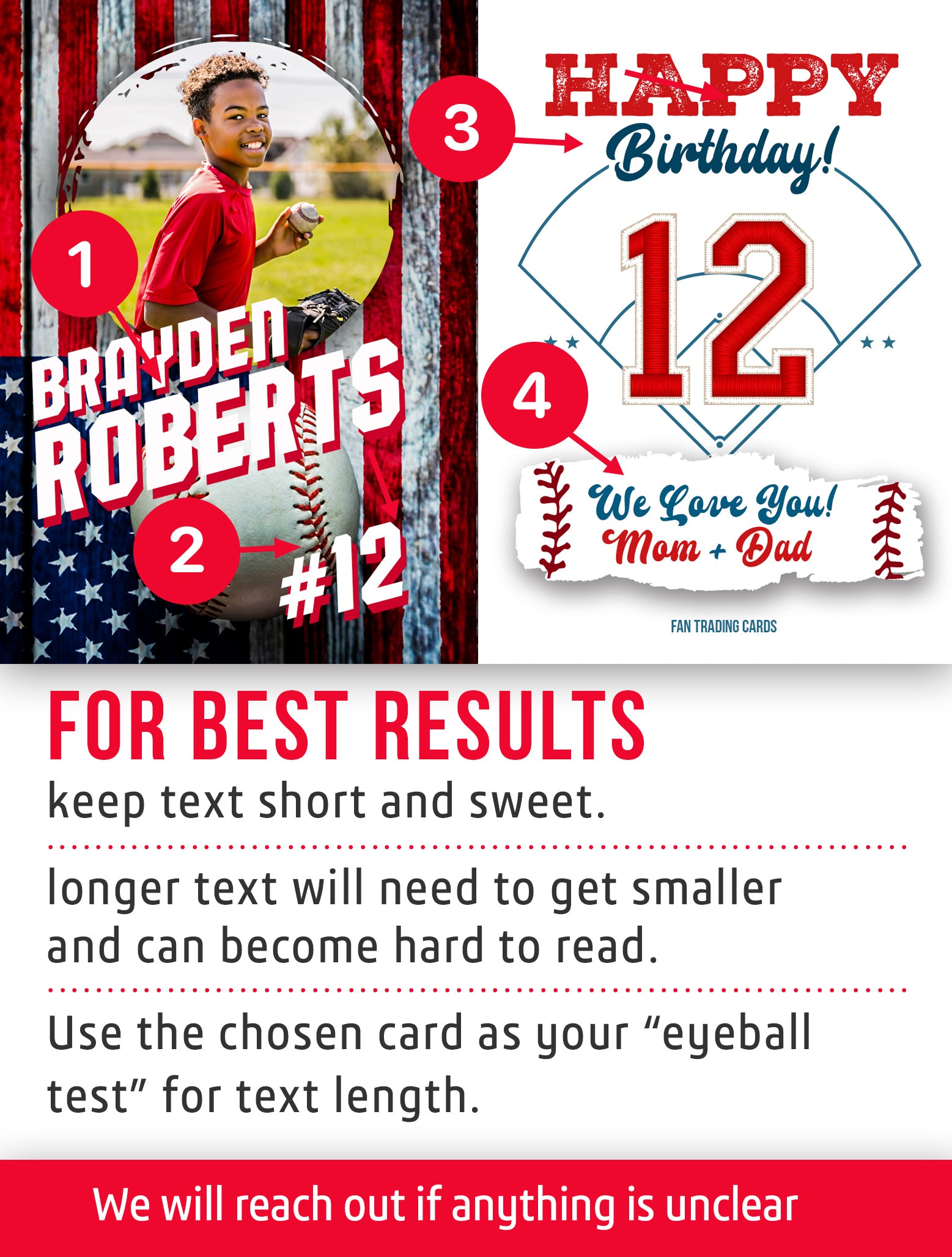 Birthday baseball trading card template with baseball player image and text, featuring American flag background.