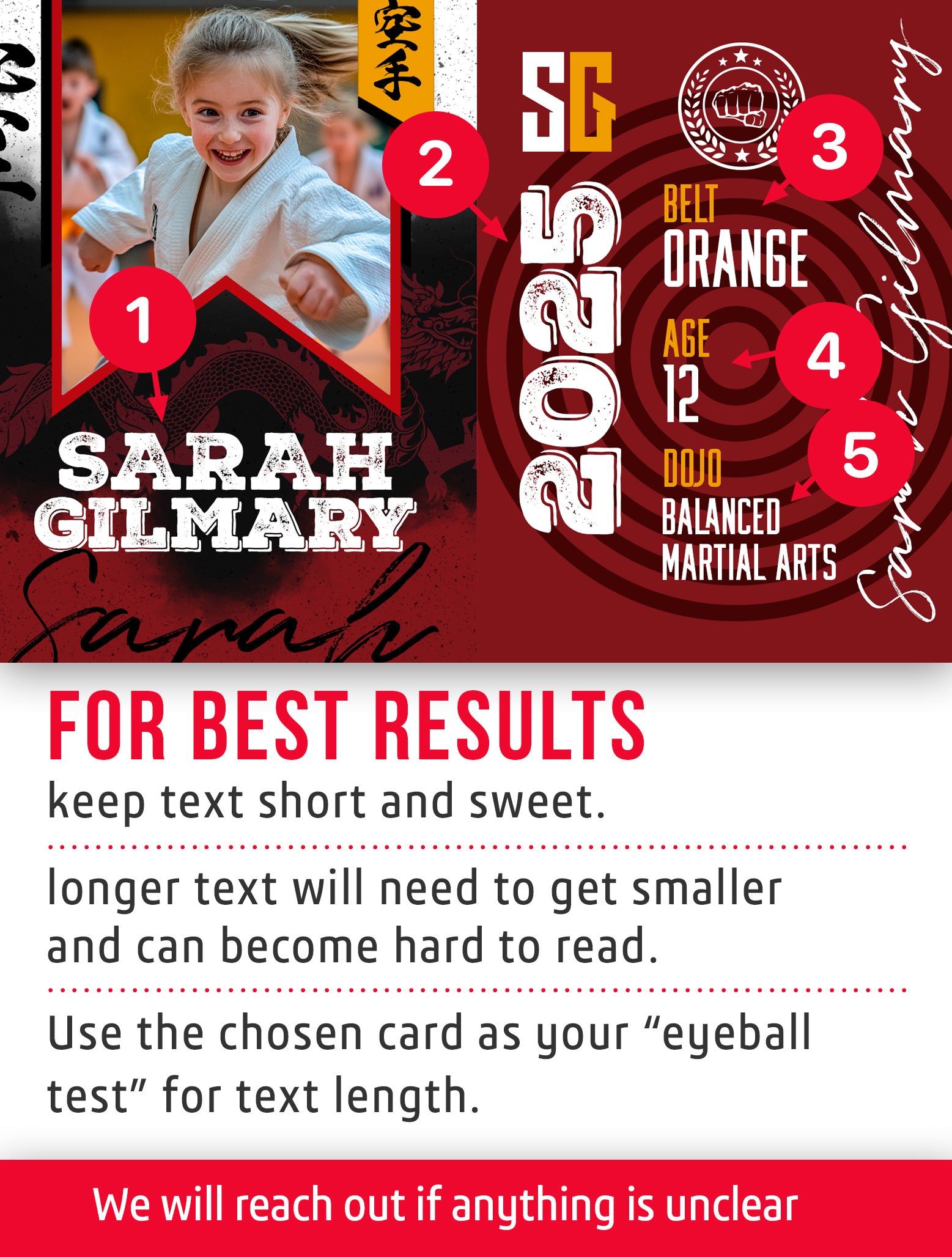 Karate trading card template named Yasume with personalization instructions. 