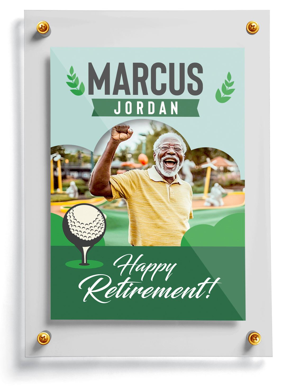 Golf trading card template named Your Honor, front side. 