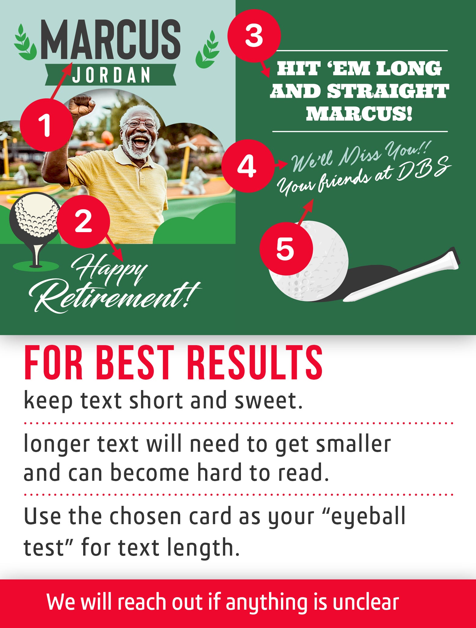 Golf trading card template named Your Honor with personalization instructions. 