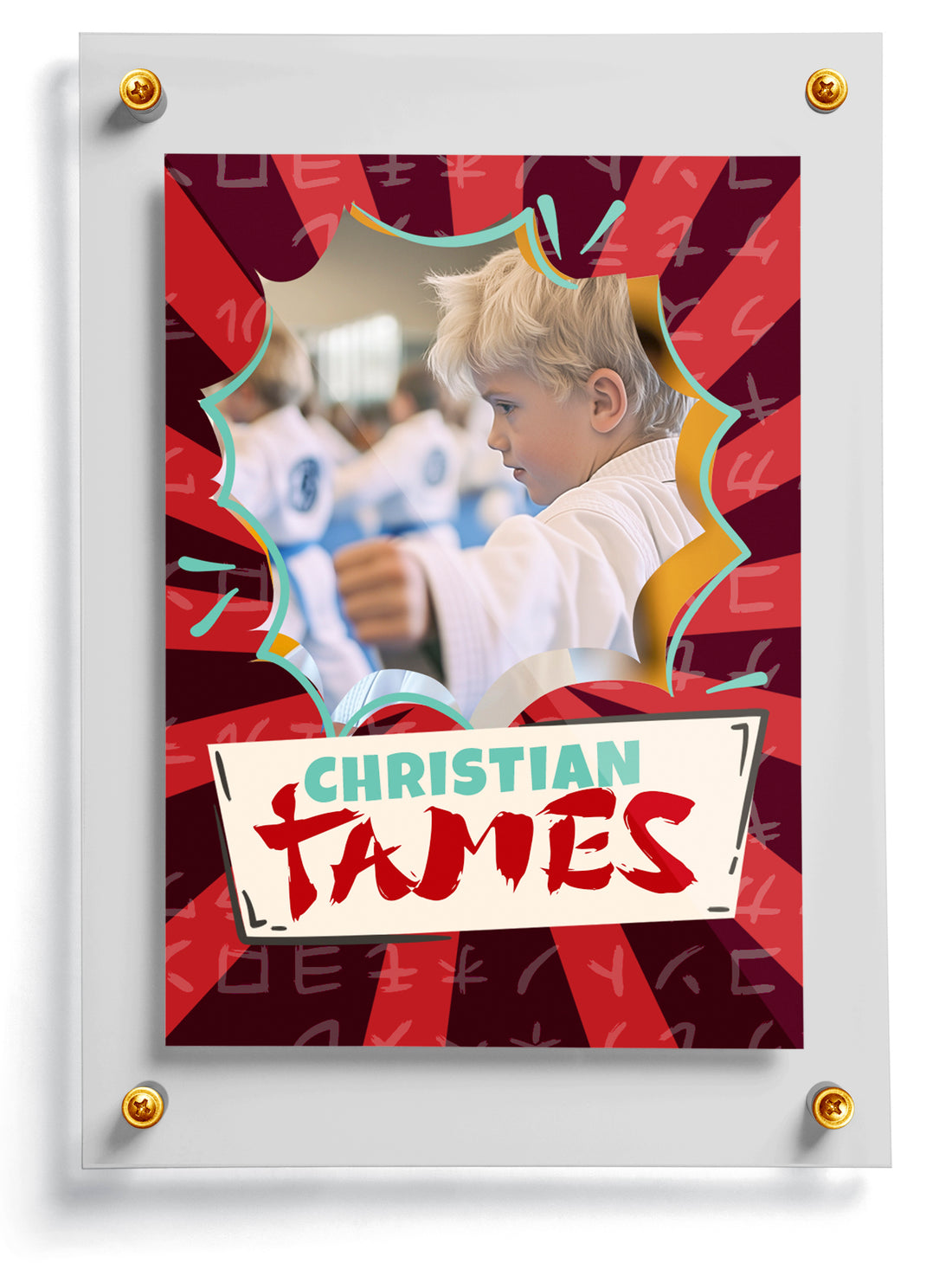 Karate trading card template named Zuki, front side. 